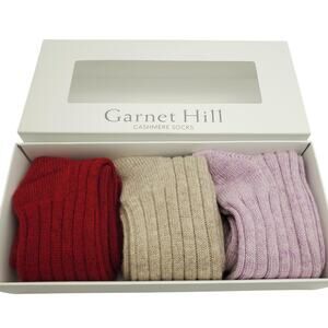 Cashmere Socks 3 Pack Gift Set Women 9-11 Garnet Hill Crew Luxury New Cozy Soft